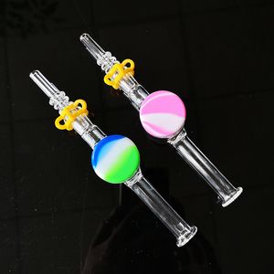 10mm 14mm Joint Glass Nector Collector Kit Rökningstillbehör med silikonolja Dab Wax Container Quartz Nail NC Handrör Mini Oil Rig