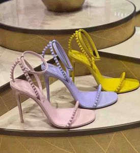 Woman designer sandal shoes luxury high heels so me spiked strap shoes Marry Wedding Party Dress Sexy Thin Heels