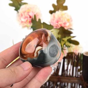 Dekorativa föremål Figurer Partihandel Naturliga kristaller Läkande Freeform Ocean Jasper Palm Stone 60g-200G 1PCDeCorative