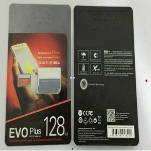 16G/32GB/64GB/128GB/256 GB Högkvalitativ EVO+ PLUS UHS-I Trans Flash TF Card Class 10 U3 Memory Card med Adapter snabbare hastigheter