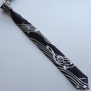 蝶ネクタイ5cmファッションメンスキニーユニークなパターン印刷ネクタイ音符