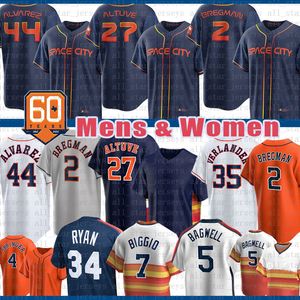 Astros 27 Jose Altuve Baseball Jersey Justin Verlander Craig Biggio Nolan Ryan Jeff Bagwell Yuli Gurriel Michael Brantley Springer Chas McCormick Yordan Alvarez