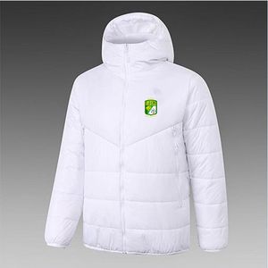 21-22 Club Leon F.C. Herren Daunen-Kapuzenjacke, Winter-Freizeit-Sportmantel, durchgehender Reißverschluss, Sport, warm, Outdoor-Sweatshirt, Logo individuell