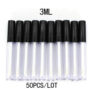 High Quality 50pcs/lot 3ml Plastic Lip Gloss Tube Small Lipstick Tube with Leakproof Inner Sample Cosmetic Container DIY T200819