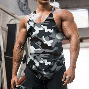 Summer Y Back Gym Stringer Tank Top Men Cotton Clothing Bodybuilding Sleeveless Shirt Fitness Vest Muscle Singlets Workout Tank 220620