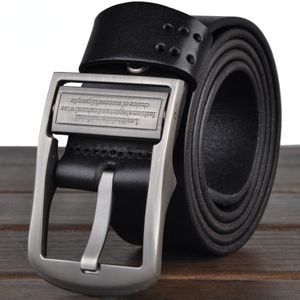 Men's First Layer Cowhide Belt Korean Leather Rotating Pin Buckle Business Casual Belt Jeans Buckle