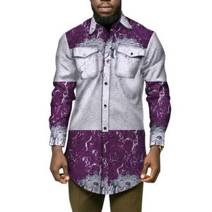 Men s Casual Shirts African Men Clothes Fashion Long Sleeve Tops Smart Party Dashiki Turn down Collar Regular Shirt WYN141Men s