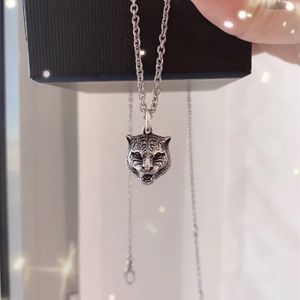 Роскошная модная бренда ювелирные изделия серебряная цепь классическая модная ожерелья для головы тигр ретро-пары цепочки высококачественные латунные аксессуары для ювелирных изделий из Seiko Seiko
