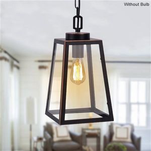 Lâmpadas de suspensão de luz do pendente vintage para lanterna de teto Lanternas ao ar livre sala de estar quarto de ferro candelabro 18x18x26cm lâmpada incandescente e led 110-240V