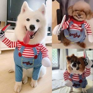 Funny Dog Clothes Winter Halloween Pet Clothing Pug French Bulldog Costume Corgi Shiba Inu Golden Retriever Big Large Dog Outfit 201102