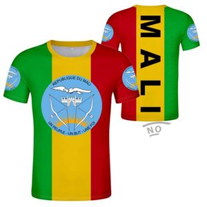 Mali T Shirt DIY Ücretsiz Özel Yapım İsim Numarası MLI T-Shirt Nation Flag Ml Republic Fransız Ülke Malian Kelime Baskı Po Giysileri 220619