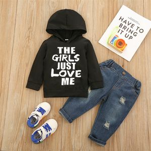 Toddler Baby Boy Tench Cappotti Lettera Modello Maniche lunghe Felpa con cappuccio Moda Bambini Capispalla Abbigliamento 1071 E3