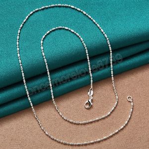 Catena di perline di bambù in argento sterling 925 Collana da 16/18/20/22/24/26/28/30 pollici per gioielli da donna con ciondolo da sposa moda uomo