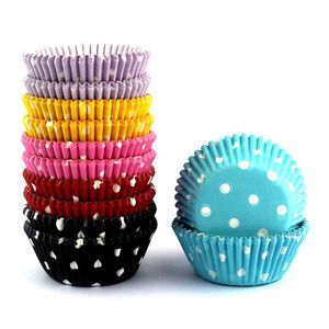 Regenbogencupcakes großhandel-Cupcake Set Count Mini Liner Polka Dots Backpapierbecher Regenbogen Amzax