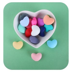 Baby Silicone Beads Colorful Heart Shape Teething Chewable DIY Pacifier Chain Necklace Accessories