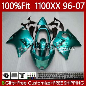 Korpus wtryskowy Gloss Cyan dla Honda CBR1100 CBR 1100xx 1100 XX CC 114NO.134 Blackbird CBR1100XX 1996 1997 1998 1999 2000 2001 2002 2003 2004 2004 2005 2006 2007 Owalnia