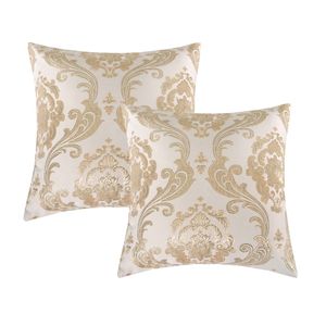 Almofadas decorativas para sofá Luxury Gold Jacquard travesseiro Capa de almofada Decoração de casa por atacado 2 pacote para 18 x 18 polegadas T200601