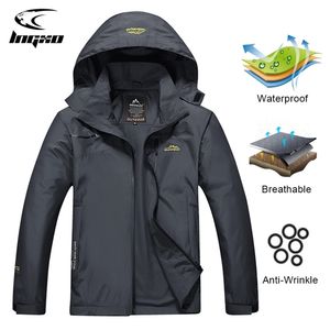 LNGXO Giacca da trekking impermeabile Uomo Donna Arrampicata Campeggio Caccia Abbigliamento Sport all'aria aperta Giacca antipioggia Giacca a vento maschile Cappotto 220516