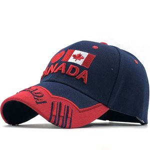 Kanada bayrak topu kapaklar 5 stil unisex ayarlanabilir yetişkin donatılmış beyzbol nakış yaz güneşi vizör kapağı spor beyzbol şapkaları erkekler ve kadınlar için