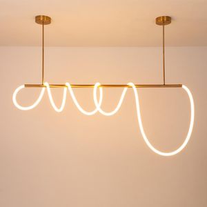 Pendant Lamps 360 Degree Luminous LED Lights Modern Living Room Restaurant Tube Indoor Decorative Hanging Lamp LightingPendant