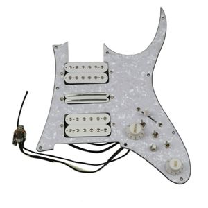 Atualizar Guitarra Prewed Pickguard HSH Branco Alnico Pickups Set 3 Single Cut Interruptor 20 Tons mais função