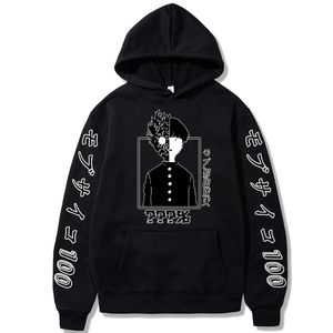 Erkek Hoodies Sweatshirts Anime Mob Psycho 100 Harajuku Mobu Saiko Hyaku LOOG Sleeve Pullover Baskı Gündelik Hoodie Sweatshirt Sonbahar