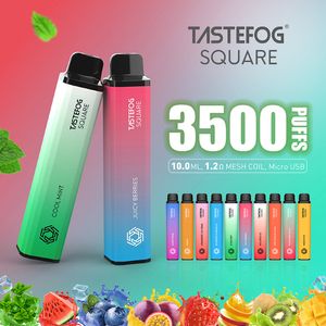 JC TAIDEFOG SQUARE RECHARGEABLE 3500PUFFS 2%NIC Electronic Cigarette Disposable Vape Pen Pod Device med 10 smaker Fabrik grossist i lager