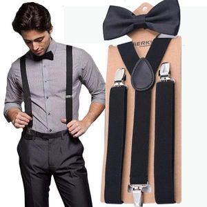 Colorful Wedding Accessories Suspenders With Bowtie Fashion Bow Tie Set Adjustable Amp