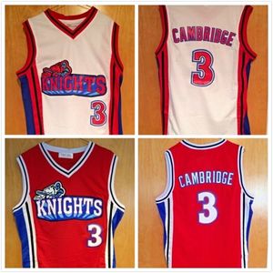 Nikivip Cambridge Jersey #3 как Mike La Knights Movie Basketball Jerseys White Red Stiched Number