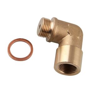 JIAX Car M18*1.5 Lambda Sensor Oxygen Plug 90 Degrees Brass O2 Sensor Spacer Extender Adapter for Most Cars