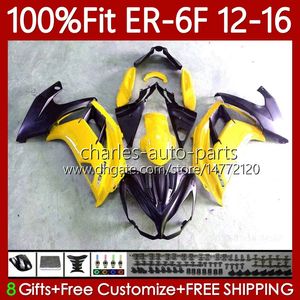 Injection Mold Fairings For KAWASAKI NINJA 650R Gloss yellow ER-6F ER6 F ER 6F ER6F 12 13 14 15 16 Body 136No.49 650-R 2012 2013 2014 2015 2016 650 R 2012-2016 OEM Bodywork