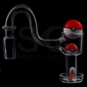 Smoke Bent Neck Full Weld Beveled Edge Terp Slurper Quartz Banger With Glass Marble Set For Dab Rig Pipe Bong