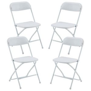 US Stock New Plastic Folding Chairs Wedding Party Event Chair Commercial White FY4258 T0607