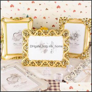 Vintage Luxury Baroque Style Gold Sier Decoration Picture Desktop Frame Po Gift For Friend Family Za4806 Drop Delivery 2021 Frames And Modin