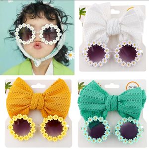 Multi-Gruppen, verschiedene Farben, INS Baby, wunderschönes Schleifen-Stirnband mit Sonnenbrille, Mädchen, elegante Haarschleifen-Accessoires