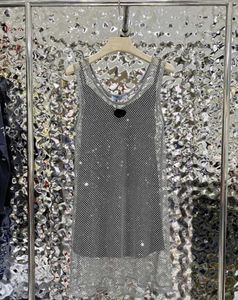 Abito con perline e diamanti di marca, senza maniche, con glitter, gilet scolpito, con fodera, sfilata di moda TT123