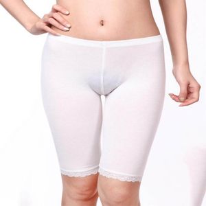 Women's Panties Safety Short Pants Women Mid Waist Seamless Oversize Big Modal Lace Tight Shorts Summer Underwear XXL Black Skin Under Wear