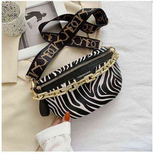 Marsupi moda Zebra stripe per donna Marsupio colore contrasto Borsa catena femminile Ladies Crossbody Luxury Designer 220616