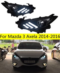 2 PCS Luz da cabeça do carro automático para Mazda 3 Axela 20 14-20 19 Lâmpadas de feixe alto Mustang LED Luzes dianteiras