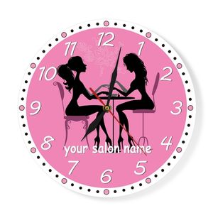 Manicure Salon Spa Personlig klocka Anpassad arbete Pedicure Nail Studio Business Wall Art Decor 220615