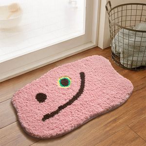 Pink Furry Bath Mat Nordic Carpet Area Carpet Bathroom Floor Bathtub Side Mat Absorbent Non-Slip Mat Girl Pink Carpet Room D