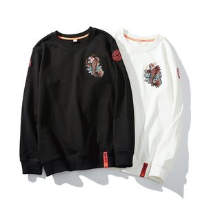 Karpfen Anime bestickte Sweatshirts Herren Frühling Hoodies Crewneck Pullover Jungen Japan Harajuku Yokosuka Souvenir Kleidung Winter 210924