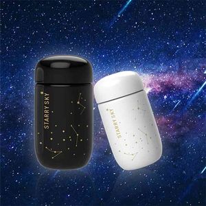 Pan Da Star Mini 304 Aço inoxidável caneca térmica garrafa de água casal fofo pequeno masculino Presente Thermo Thermo 210409