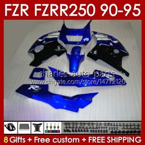 Verkleidungsset für Yamaha FZRR FZR 250R 250RR FZR 250 FZR250R 143Nr. 73 FZR-250 FZR250 R RR 1990 1991 1992 1993 1994 1995 FZR250RR FZR-250R 90 91 92 93 94 95 Karosserie blau glänzend