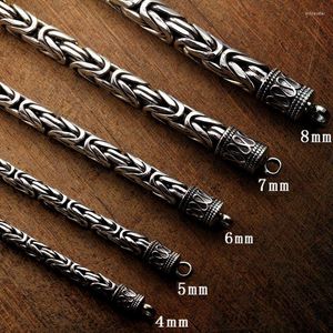 Chains D S990 Sterling Silver Heavy Chain Necklace Men Peace Lines Corsair Jewelleries Vintage Handmade Style NecklaceChains Sidn22