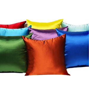 Cushion/Decorative Pillow Super Soft Satin Fabric Sofa Cushion Cover Decorative Throw Case 30x50/40x40/45x45/50x50/60x60cmCushion/Decorative