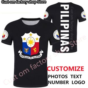 Philippines T Shirt DIY Darmowe Numer Custom Numer Men Men Joker twarz moda luźna o szyja letnie ubrania męskie 220616