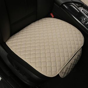 Car Seat Covers Universal Size Linen Cover Four Season Front Flax Cushion Breathable Protector Non Slide Pad Mat Auto AccessoriesCar