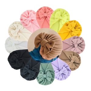 1PCS Nowy moda Solid Kolor Turban dla niemowląt dziecięcego Babes Głowa Girlowie chłopcy czapki czapki dziecięce bawełniane nakrycia głowy