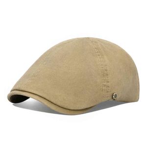 Voboom 100 Beret Pamuk Gatsby Şapk Ivy Cap İrlandalı Av Gazetesi Boys Cap Flat Cap Cabbie Şapkaları Sürüş Golf Kapakları J220722